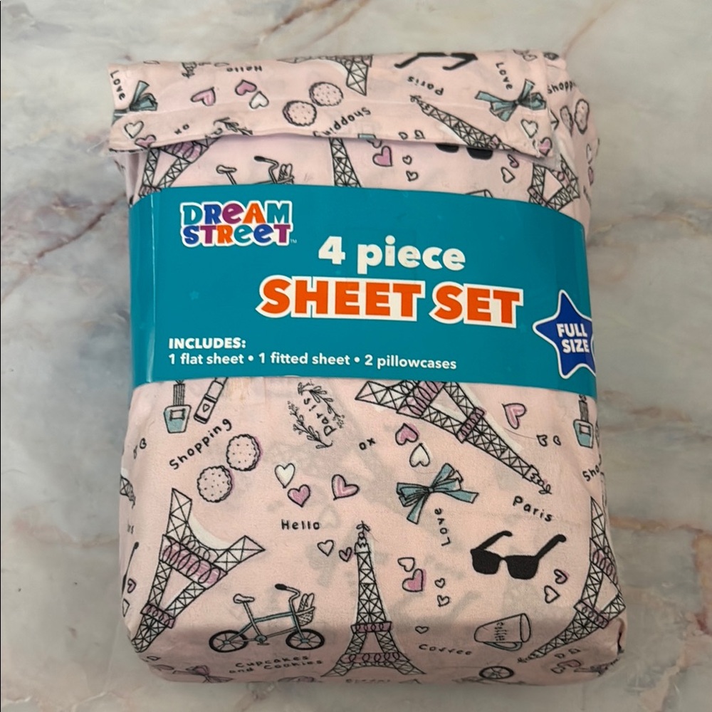 Pink full size 4 Piece Sheet Set